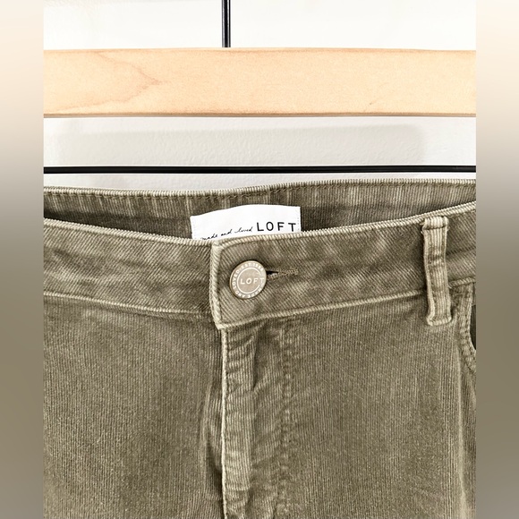 Loft Curvy Skinny Corduroy Ankle Zip Pants Olive Size 14 - Picture 5 of 6